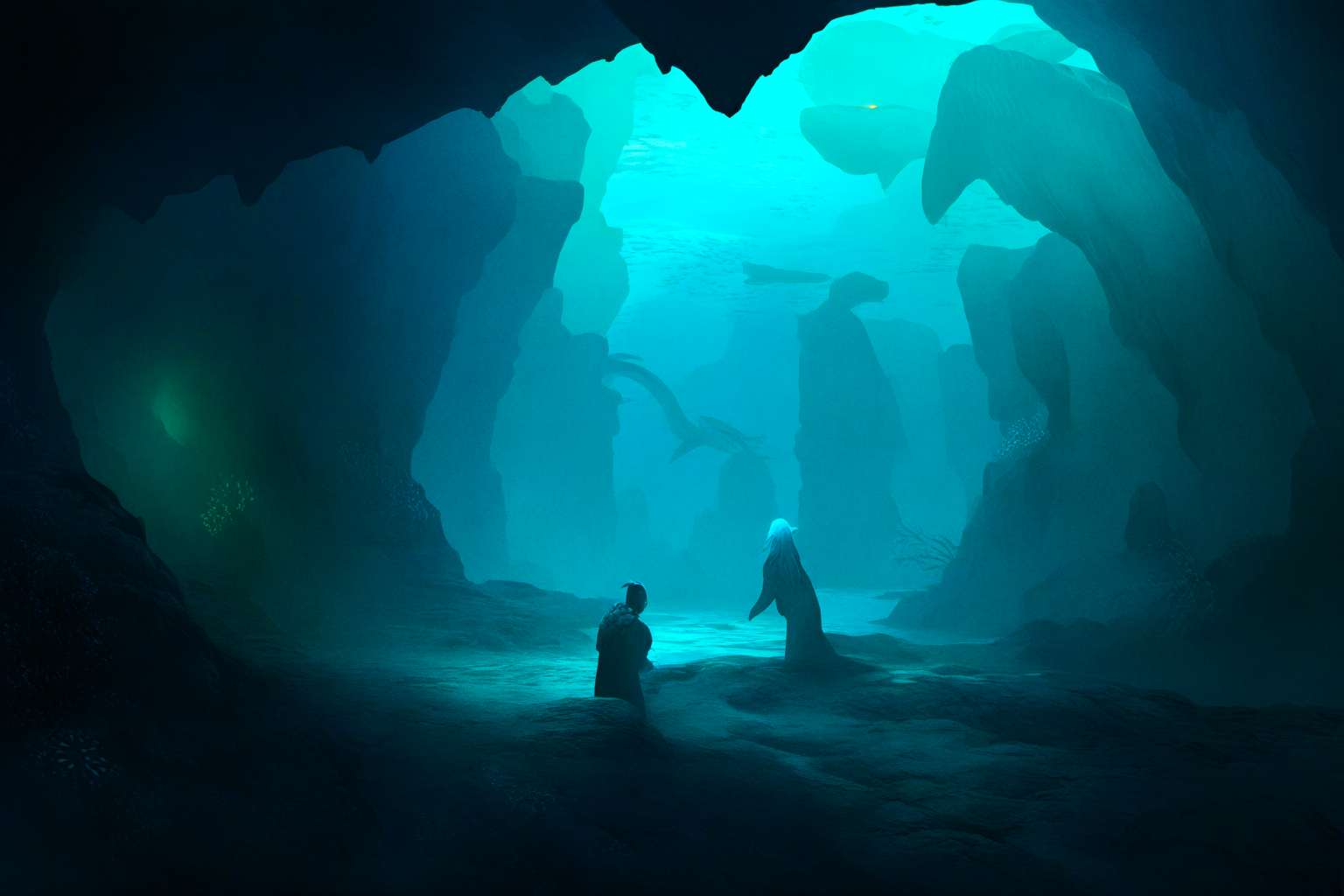 海蝕洞窟の壁画