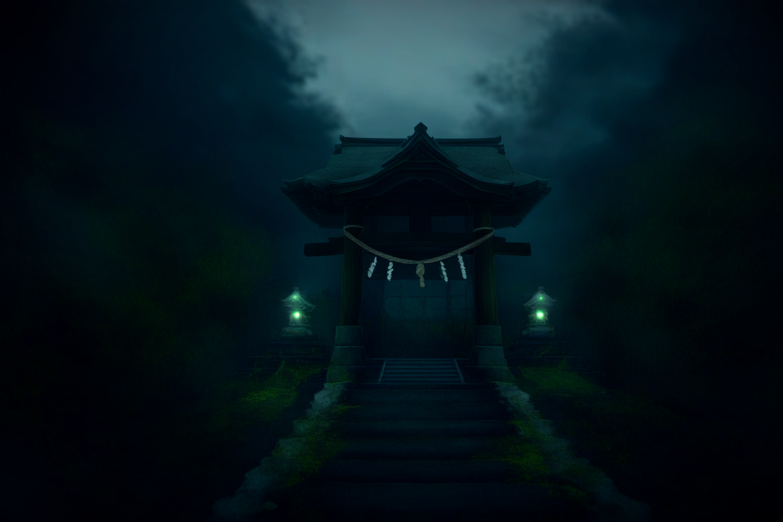 神社跡での遭遇